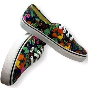 Unisex Vans canvas floral print boat shoes
